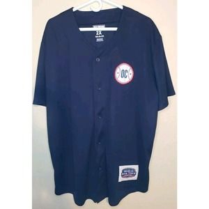 Old Chicago #76 SIZE 2X World Beer Tour Navy Blue Button Front Baseball Jersey